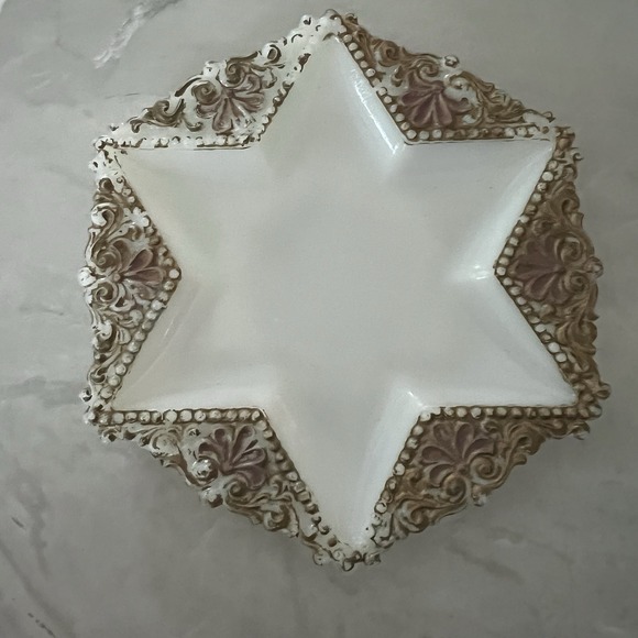 Other - Antique Dithridge Victorian milk glass‎ Star of David trinket dish